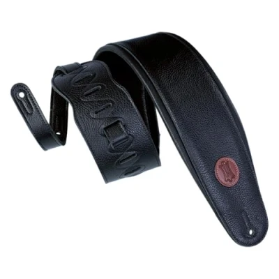 Abbildung von Levy&#039;s MSS2 4 BLK Gitarrengurte 4.5&quot; Garment Leather Bass Guitar Strap Black