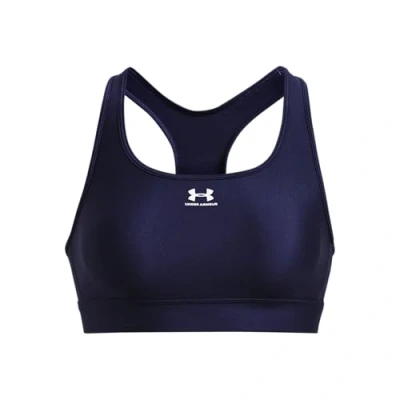 Abbildung von Under Armour UA HG MID Padless Sportbh mit mittlerer Stützkraft, Damen, Größe: Large, Midnight navy/white