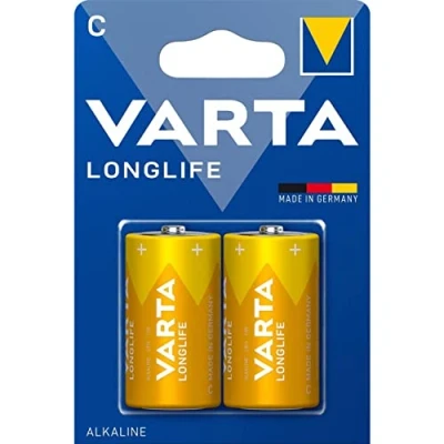 Abbildung von VARTA Batterien C Baby, 2 Stück, Longlife, Alkaline, 1,5V, ideal für Fernbedienungen, Wecker, Radios, Made in Germany