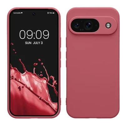 Abbildung von kwmobile Handyhülle kompatibel mit Google Pixel 9 Hülle Handy Case aus weichem Silikon in Dark Rose