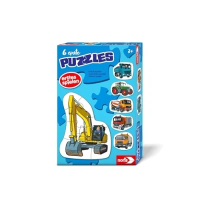 Abbildung von Noris 606012167 6 erste Puzzles: Fahrzeuge (Puzzle ab 3 Jahre) Kinderpuzzle mit Traktor &amp; Co., Puzzles je 2 5 großen Teilen, Spielzeug für Kleinkinder Kinder