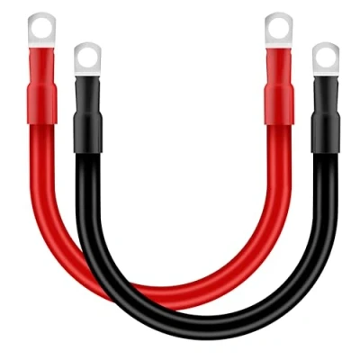 Abbildung von QIMEI SHOP Batteriekabel 25mm² 30cm Auto Batterie Kabel 12V 3AWG Kupferkabel mit M10 Ringklemmen für LKW Motorrad Solar Marine Rot Schwarz 2 Stück