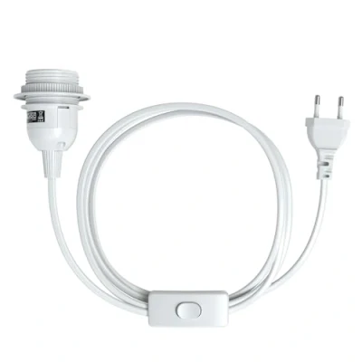 Abbildung von EAZY CASE E27 Lampenfassung mit 3,5 m Kabel, Schalter, Schraubring für Lampenschirm und Netzstecker ideale Lampenaufhängung Hängeleuchten, Pendelleuchten, DIY Lampe, Weiß