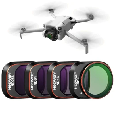 Abbildung von NEEWER ND und CPL Filter Set Kompatibel mit DJI Mini 4 Pro, Pack ND16 ND64 ND256 Polarizer Neutraldichtefilter Drohnenobjektiv Zubehör, Multi Coated HD Optisches Glas/Aluminium Rahmen