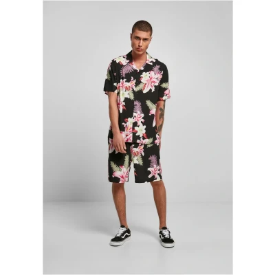Abbildung von Urban Classics AOP Resort Hemd, Herren, Größe: Medium, Darkjungle