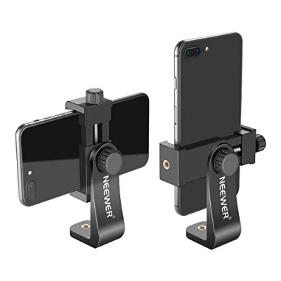 Abbildung von NEEWER Smartphone Halterung Vertikal Horizontal Stativhalterung Adapter mit 1/4Zoll Gewinde, Handy Clip Kompatibel iPhone 15 14 13 Pro Plus Max Mini Galaxy S20+/S20, Huawei P40 usw