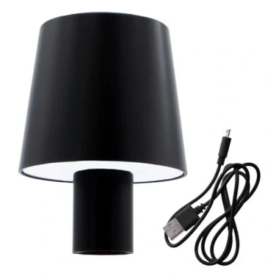 Abbildung von Akku Touch Flaschenleuchte 60 LED 14 x 10 cm schwarz Flaschenlicht warm und kalt weiß zum Aufstecken auf Flaschen Deko Lampe Tischleuchte dimmbar wiederaufladbar für Innen