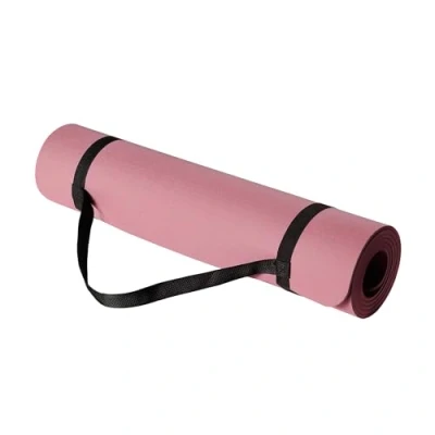 Abbildung von Amazon Basics Trainings /Yogamatte mit Tragegurt, 0.6 cm dick, aus thermoplastischem Elastomer (TPE), Pflaume