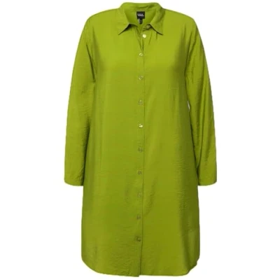 Abbildung von Ulla Popken Damen Longbluse mit Schlitz, A Line Bluse, Apfelgrün, 46 48