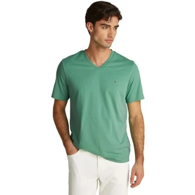 Abbildung von Tommy Hilfiger Essential V NECK TEE Tshirt basic, Herren, Größe: Large, Fort green