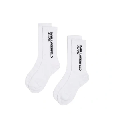 Abbildung von KARL LAGERFELD JEANS, Herren, Essential Logo Socks Set (2 Pk), Weiss, 38/42