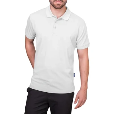 Abbildung von HRM Herren Heavy Polo, weiß, Gr. M I Premium Polo Shirt aus 100% Baumwolle Basic Polohemd bis 60C waschbar Hochwertige &amp; nachhaltige Bekleidung Workwear
