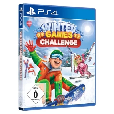 Abbildung von Winter Games Challenge 8 Sportarten Snowboard, Alpin, Riesenslalom, Skispringen, Curling, Rennrodeln, Bobfahren, Trickski für PS4