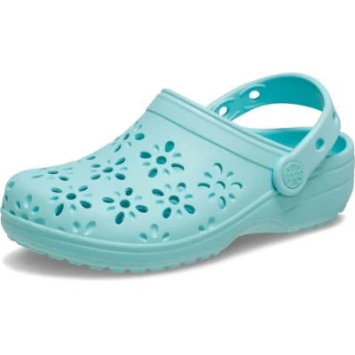 Abbildung von Crocs Unisex Kinder Classic Floral Cut Out Clog K Clog, Aquamarine, 34/35 EU