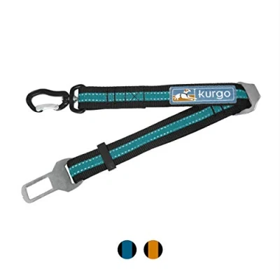 Abbildung von Kurgo Gurtschloss Hundegurt fürs Auto, Kompatibel mit Tru Fit Hundegeschirr, Von 38 cm auf 56 verlängerbar, Blau