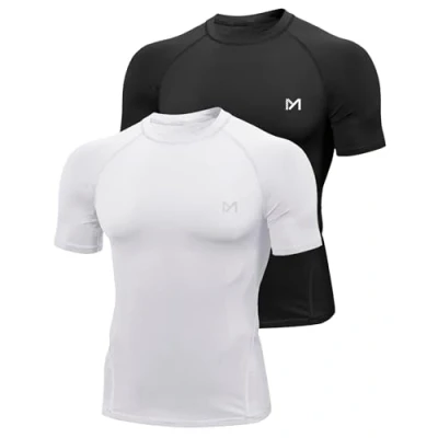 Abbildung von MEETYOO Kompressionsshirt Herren, Funktionsshirt kurz/Langarm Fitnessshirt Männer Sportshirt Atmungsaktiv Laufshirt für Laufen Jogging Sport Turnhalle