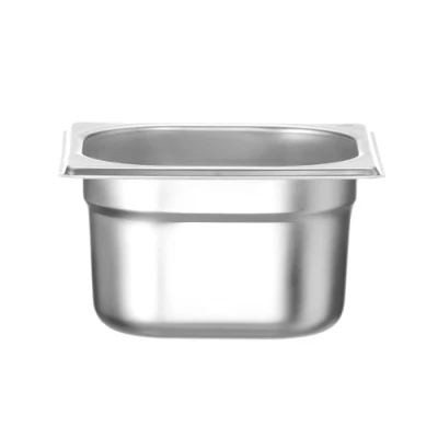 Abbildung von HENDI Gastronormbehälter, temperaturbeständig von 40 bis 300C, Heissluftöfen Kühl und Tiefkühlschränken Chafing Dishes Bain Marie, 1, 6L, GN 1/6, 176X162X(H) 100Mm, Edelstahl