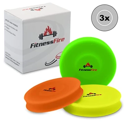Abbildung von 3er Set Mini Frisbee Die kleine fliegt über 60 Meter weit Neue Trendsportart Alternative zur gewöhnlichen Frisbeescheibe Schwimmt im Wasser (Bunt)