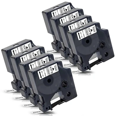 Abbildung von 8x Labelwell 12mm 0.47 Kompatibel für Dymo D1 45013 45013s S0720530 Schwarz auf Weiß Etikettenband LabelManager 160 210D 220P 360D 280 420P 450D PnP Labelpoint 250 150 100 Labelwriter 450 Duo