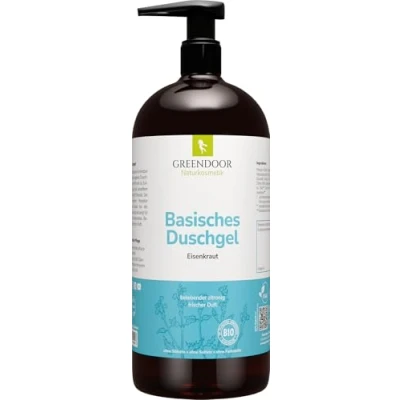 Abbildung von GREENDOOR Basisches Bio Duschgel Eisenkraut 500ml, biologisch abbaubar, Natur für Ihre Haut, Naturkosmetik ohne Sulfate Silikone Konservierungsmittel, natürlich Tierversuche