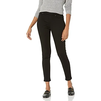 Abbildung von Amazon Essentials Damen Stretch Jeggings zum Anziehen(erhältlich in Übergröße), Schwarz, 36