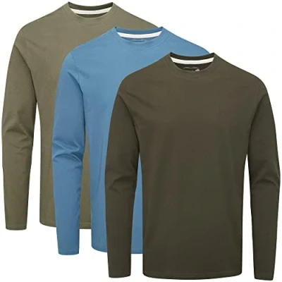 Abbildung von Charles Wilson 3er Pack Langarm T Shirt Mit Rundhalsausschnitt (L, Horizon (0822))