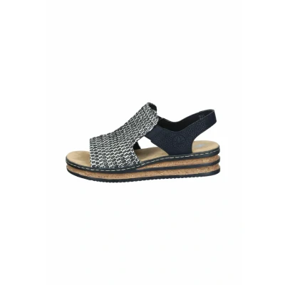 Abbildung von Rieker Keilsandalette, Damen, Größe: 37, schwarz sand Schuhe