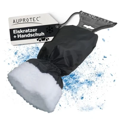 Abbildung von AUPROTEC Eiskratzer mit Handschuh gefüttert/Eiskratzer Auto Handschuh/Schneekratzer Auto/Scheibenkratzer Winter/Eisschaber Auto/Eiskratzer Schwarz