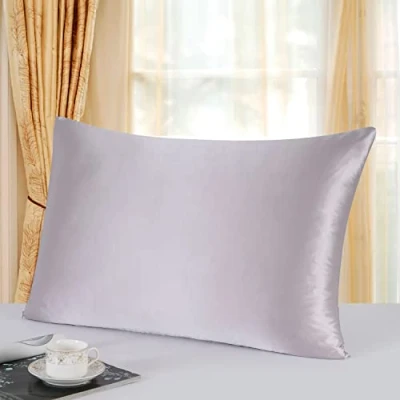 Abbildung von townssilk Kissenbezug, beidseitig aus 100 % reiner natürlicher 19 Momme Maulbeerseide, 50 x 75 cm, mit verstecktem Reißverschluss, Zartlila