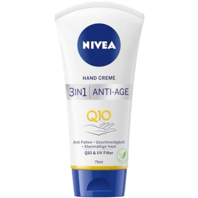 Abbildung von NIVEA 3in1 Anti Age Q10 Hand Creme (75 ml), Falten Handpflege mit und UV Filter, pflegende Hautcreme für normale bis trockene Hände