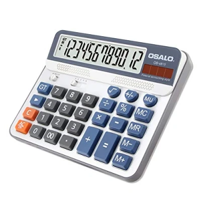 Abbildung von OSALO Taschenrechner Gross Tischrechner Großer 12 stelliger LCD Anzeige Solarrechner(OS 6815)