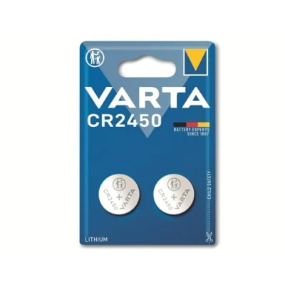 Abbildung von VARTA Batterien Knopfzelle CR2450, 2 Stück, Lithium Coin, 3V, kindersichere Verpackung, für elektronische Kleingeräte Autoschlüssel, Fernbedienungen, Waagen