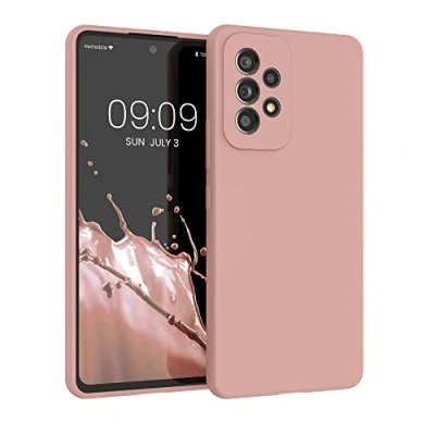Abbildung von kwmobile Hülle kompatibel mit Samsung Galaxy A53 5G Silikon Handy Case Handyhülle weiche Oberfläche kabelloses Laden Orange Clay