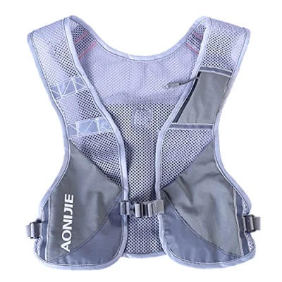 Abbildung von Ultraleicht Reflektierender Trinkrucksack Rucksack Trinkweste Marathon Running für Damen Herren (Grau)