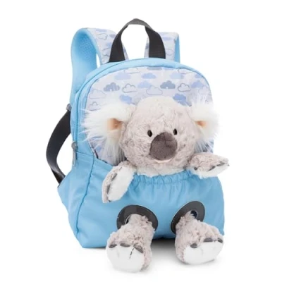 Abbildung von NICI Kinderrucksack blau 2 in 1 mit Kuscheltier Koala 25cm Kindergartenrucksack Mädchen &amp; Jungen Weicher Rückenbereich verstellbare Gurte 49840