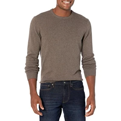 Abbildung von Amazon Essentials Herren Pullover mit Rundhalsausschnitt (in Übergrößen erhältlich), Braunheide, M