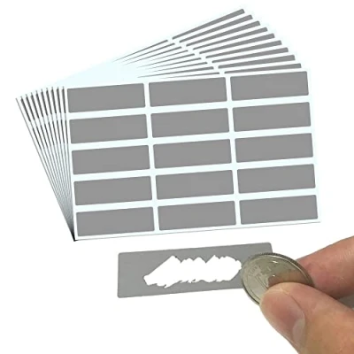 Abbildung von 150 Stück Rubbelaufkleber Rubbellose Selber Machen, Scratch off Sticker 48 x 15 mm