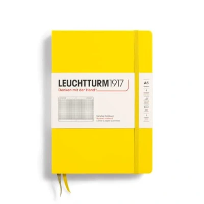 Abbildung von LEUCHTTURM1917 344799 Notizbuch Medium (A5), Hardcover, 251 nummerierte Seiten, Zitrone, kariert