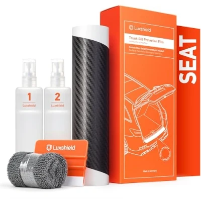 Abbildung von Luxshield Ladekantenschutz Folie für Seat Ateca 1 (I) KH7 I 2016 2024 Stoßstangenschutz, Kratzschutz, Lackschutzfolie Carbon Schwarz