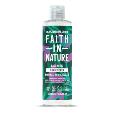 Abbildung von Faith In Nature Natürliche Lavendel Geranien Spülung, Beruhigend, Vegan und Frei von Tierversuchen, Ohne SLS Oder Parabene, Für Alle Haartypen, 400ml
