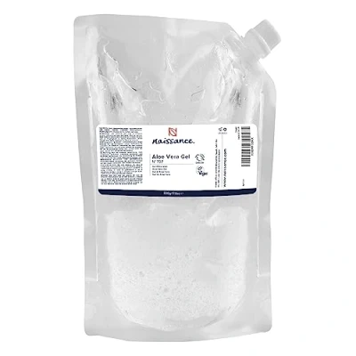 Abbildung von Naissance Aloe Vera Gel (Nr. 707) 500g EKO Nachfüllbeutel Kühlend, Beruhigend und Feuchtigkeitsspendend, Aftersun, für Alle Hauttypen, Gesicht, Körper Haare Grausamkeitsfrei Vegan