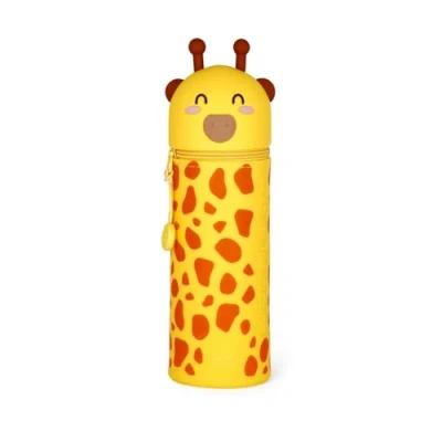 Abbildung von LEGAMI 2 in 1 Weiche Silikontasche Kawaii, Giraffe Schultasche, Tischstifthalter, Reißverschluss, Silikon, Stiftetasche Buntstifte Marker, H 18,5 cm