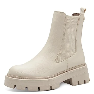 Abbildung von Tamaris Plateaustiefelette, Damen, Größe: 39, Beige Schuhe