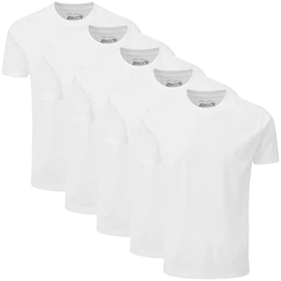 Abbildung von Charles Wilson 5er Packung Einfarbige T Shirts mit Rundhalsausschnitt (XX Large, Plain White)