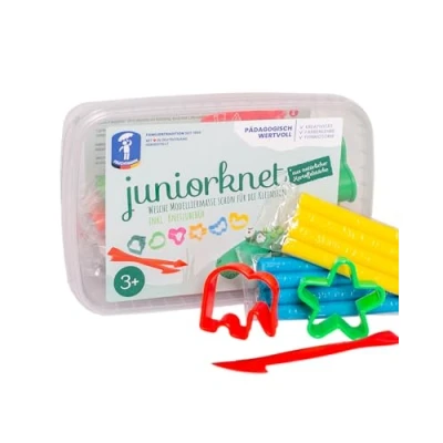 Abbildung von Feuchtmann JUNiORKNET Midi Knetset 8 x 35g weiche Kinderknete in Stangen mit Formen und Knetwerkzeug vegane glutenfreie Spielknete Nicht trocknende Knete ungiftige Modelliermasse Kinder