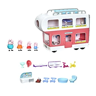 Abbildung von Peppa Pig Adventures, Family Motorhome Preschool Toy, Vehicle to RV Playset, Plays Sounds and Music, Ages 3 up, 5.313 x 18.25 15 inches