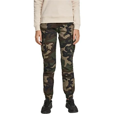 Abbildung von Urban Classics Ladies HIGH Waist CAMO Cargo Pants Cargohose, Damen, Größe: 29, Woodcamo