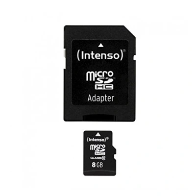 Abbildung von Intenso microSDHC 8GB Class 10 Speicherkarte inkl. SD Adapter, schwarz
