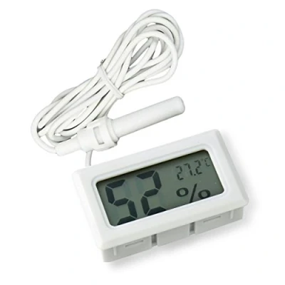 Abbildung von ARCELI 2 in 1 Digital LCD Embedded Thermometer Hygrometer mit externen für Reptil Inkubator Aquarium Geflügel Weiß