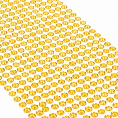 Abbildung von Movoja Gelbe Strasssteine runde Glitzersteine 640 Stück 5 mm selbstklebend zum Verzieren und Basteln Schmucksteine aufkleben Steinchen Dekosteine Bastelsteine Gelb Gold
